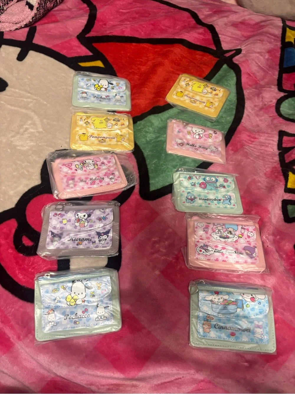 Sanrio Assorted Kids Card Holders - Pink, Blue, Yellow, Purple, Green